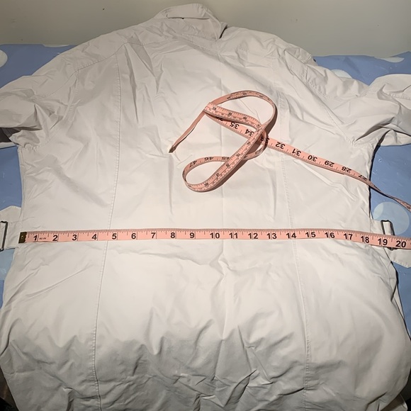 𝅺columbia Byron Bay Sportwear Beige Rain Jacket Ajustable Waist Zippered Coat - Picture 13 of 15